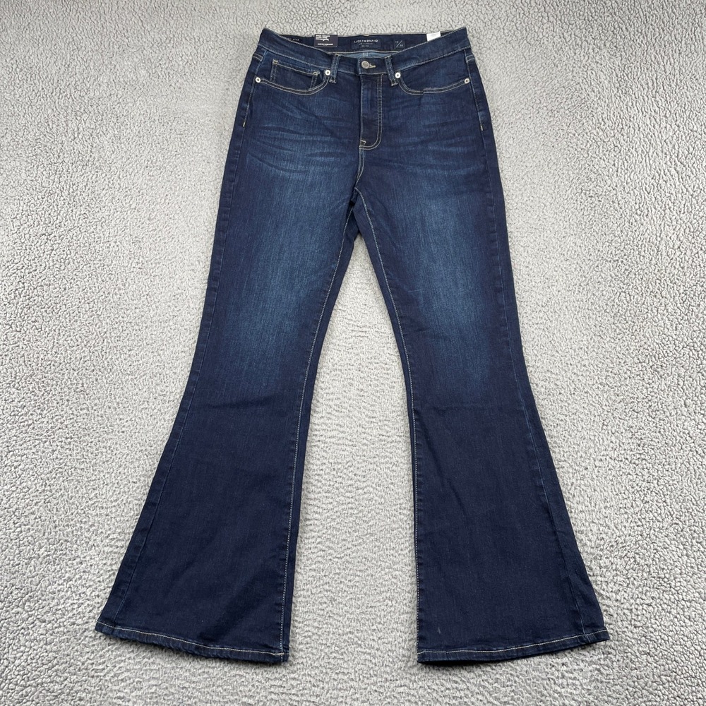 Lucky Brand Jeans Womens 10/30 Blue Stevie High Rise Flare Dark Wash Denim
